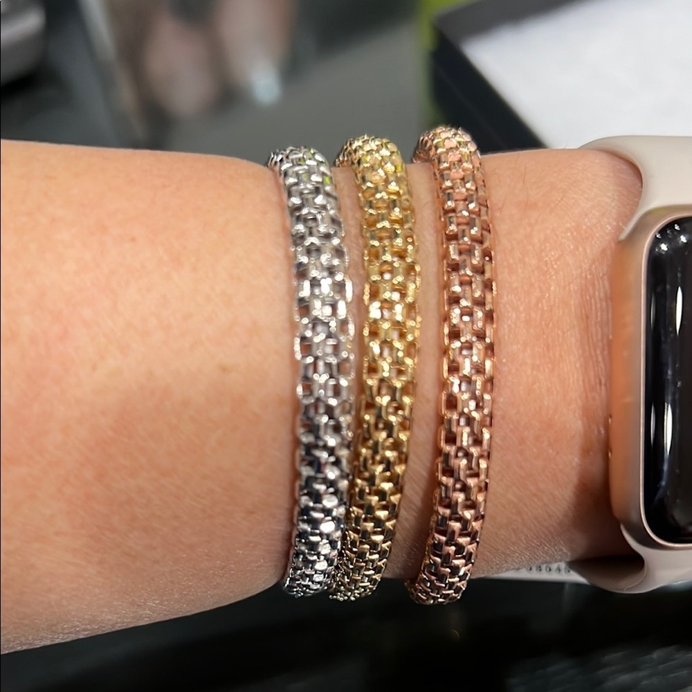 18K Gold Plated 3 Piece Bracelet Set NEW! - Picture 5 of 5